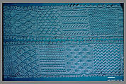 Sampler, Cotton, embroidered net; silk, German