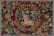 Table carpet with unicorns, Wool, silk (14-16 warps per inch, 6 per cm.), Dutch