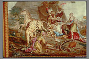 Africa from a set of The Four Continents, Jean Jacques François Le Barbier (French, Rouen 1738–1826 Paris), Wool, silk (19-21 warps per inch, 8 per cm.), French, Beauvais