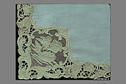 Napkin (from a set of table linens), Linen, needle lace, Belgian