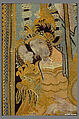 The Abduction of Helen from a set of The Story of Troy, Probably based on a woodcut by Bernard Salomon (French, ca. 1508–ca. 1561), Cotton, embroidered with silk and gilt-paper-wrapped thread, pigment, Chinese, Macao