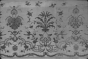 Valance, Cotton, silk, Chinese, for European, possibly Dutch, market
