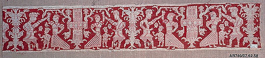 Border, Silk on linen, drawnwork, Italian or Greek