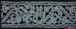 Border, Cutwork, punto in aria, linen, Italian