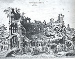 The Colosseum from a set of The Wonders of the World, Designed from prints after Maarten van Heemskerck (Netherlandish, Heemskerck 1498–1574 Haarlem), Wool, silk (18-20 warps per inch, 7-8 cm.), Flemish, Brussels