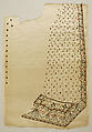 Waistcoat panels, Silk satin embroidered with silk, metal thread and sequins, probably French