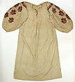 Ensemble, linen, cotton, leather, Russian