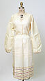 Ensemble, (a) wool
(b, c, e) linen
(d, f) leather, Finnish