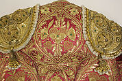 Toreador suit, (a–c) metallic thread; (d) fur; (e, f) leather; (g, h) cotton; (i, j) elastic; (k) rayon silk, Spanish