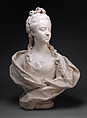 Geneviève-Françoise Randon de Malboissière (1740–1766), Jean-Baptiste Lemoyne the Younger (French, Paris 1704–1778 Paris), Bust: white marble; plinth: brèche violette marble, French