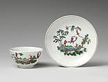 Cup and saucer, Worcester factory (British, 1751–2008), Soft-paste porcelain, British, Worcester