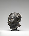 Head of a Child with Hair, Bronze, eyes polished, Northern Italian