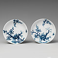 Two miniature dishes (part of a service), Worcester factory (British, 1751–2008), Soft-paste porcelain with underglaze blue, British, Worcester