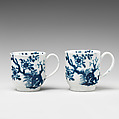 Two miniature cups (part of a service), Worcester factory (British, 1751–2008), Soft-paste porcelain with underglaze blue, British, Worcester