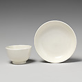 Miniature tea bowl (one of five) (part of a set), Soft-paste porcelain, British