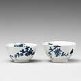 Two miniature bowls (part of a service), Worcester factory (British, 1751–2008), Soft-paste porcelain with underglaze blue, British, Worcester