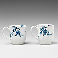 Two miniature cups (part of a service), Worcester factory (British, 1751–2008), Soft-paste porcelain with underglaze blue, British, Worcester