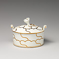 Butter dish with cover (part of a service), Worcester factory (British, 1751–2008), Soft-paste porcelain, British, Worcester