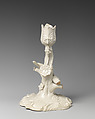 Candlestick, Salt-glazed stoneware, British, Staffordshire