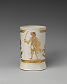 Jacobite mug with Prince Charles Edward Stuart (1720–1788), Salt-glazed stoneware, gilt, British, Staffordshire