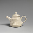 Teapot, Salt-glazed stoneware, British, Staffordshire