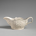 Sauceboat, Salt-glazed stoneware, British, Staffordshire
