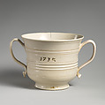 Loving cup, Salt-glazed stoneware, British, Staffordshire