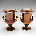 Pair of urns, Lustreware, British