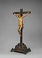 Crucifix on a Golgotha base, Base by Giuseppe de&#39; Levi (Italian, Verona 1522–1611/14 Verona), Corpus: bronze, fire-gilt; cross and base: bronze, Italian, Verona