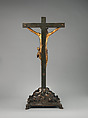 Crucifix on a Golgotha base, Base by Giuseppe de&#39; Levi (Italian, Verona 1522–1611/14 Verona), Corpus: bronze, fire-gilt; cross and base: bronze, Italian, Verona