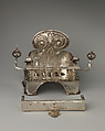 Miniature fireback (part of a set), Probably George Manjoy (British, active 1685–ca. 1720), Silver, British, London