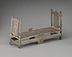 Miniature daybed (part of a set), George Manjoy  British, Silver, British, London