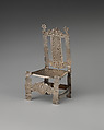 Miniature chair (one of four) (part of a set), George Manjoy  British, Silver, British, London