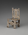 Miniature chair (one of four) (part of a set), George Manjoy  British, Silver, British, London