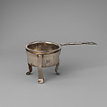 Miniature saucepan with stand, George Manjoy  British, Silver, British, London