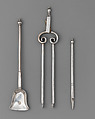Miniature poker (part of a set), David Clayton (British, active 1689), Silver, British, London