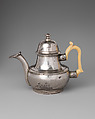 Miniature kettle with cover, Robert Keble British, Silver, ivory, British, London
