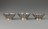 Six miniature cups (part of a set), David Clayton (British, active 1689), Silver, British, London