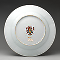Plate (one of a pair), After engravings by Jean-Baptiste Monnoyer (French, Lille 1636–1699 London), Hard-paste porcelain with gilding, Chinese, possibly for Scottish market