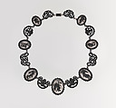 Berlin ironwork necklace, Iron, steel, patinated silver, possibly German, Berlin