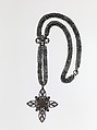 Berlin ironwork necklace with cross pendant, Iron, German or French