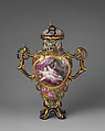 Perfume vase (one of a pair), Chelsea Porcelain Manufactory (British, 1745–1784, Gold Anchor Period, 1759–69), Soft-paste porcelain, burnished gold ground, British, Chelsea