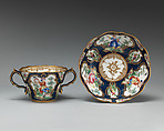 Cup and saucer, Worcester factory (British, 1751–2008), Soft-paste porcelain, British, Worcester