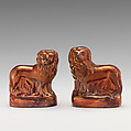 Pair of lions, Mary Atwood, Lustreware, British