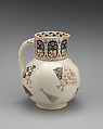 Ewer and basin, soap and brush boxes, Earthenware, probably British, Staffordshire
