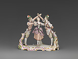 Three dancers, Ludwigsburg Porcelain Manufactory German, Hard-paste porcelain decorated in polychrome enamels, gold, German, Ludwigsburg