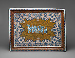 Tea tray (Plateau), Based on engravings by Pierre Brebiette (French, Mantes-sur-Seine ca. 1598–1642 Paris), Faience (tin-glazed earthenware), French, Rouen