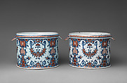 Pair of jardinières or wine coolers, Faience (tin-glazed earthenware), French, Rouen