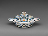 Dish with cover (Écuelle), Olérys Factory (French, established Moustiers, 1738), Faience (tin-glazed earthenware), French, Moustiers