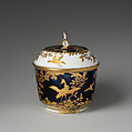 Sugar bowl (part of a service), Chelsea Porcelain Manufactory (British, 1745–1784, Gold Anchor Period, 1759–69), Soft-paste porcelain with enamel decoration and gilding, British, Chelsea